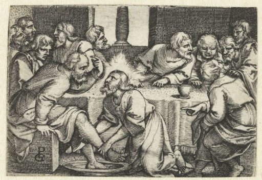 Peter protests when Christ washes his feet
