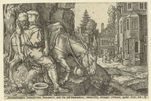 The Good Samaritan Laying the Wounded Man on His Donkey