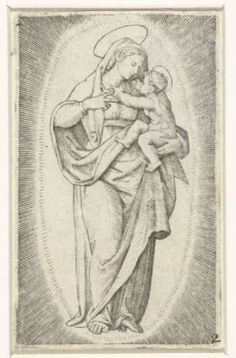 Mary with Child in a halo of rays