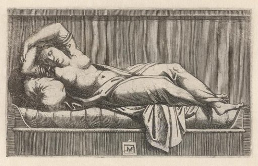 Cleopatra Half-Naked Lying on a Bed
