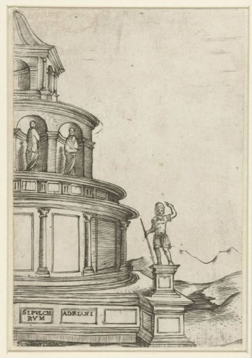 Part of the exterior of a classical mausoleum (Castel Sant'Angelo in Rome)