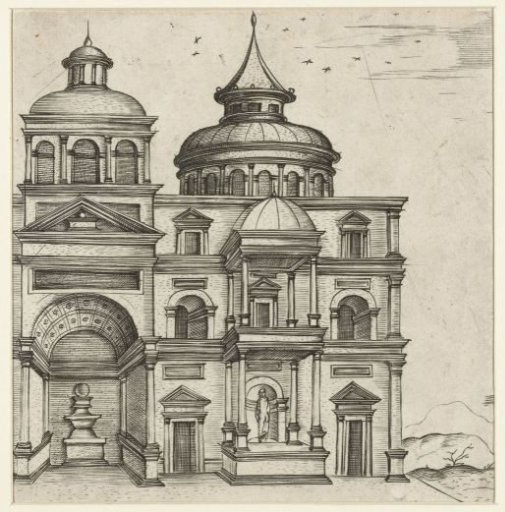 Part of the exterior of a classical palace