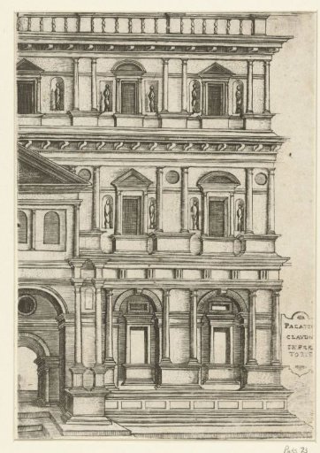 Part of the exterior of a classical palace