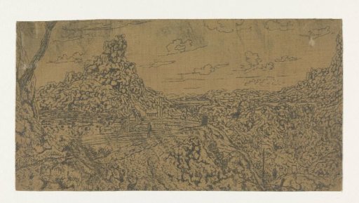 Mountain Landscape with a Pointed Rock, First Version