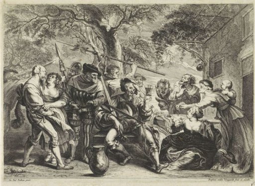 Peasants and Soldiers Celebrating Outside an Inn