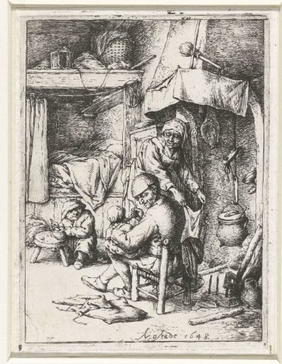 Father with a Child on his Lap in an Interior