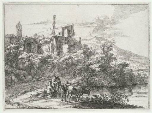 Two Cows by the Water at Tivoli
