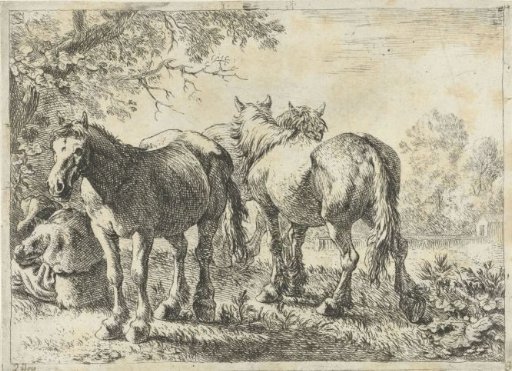 Three horses and a peasant