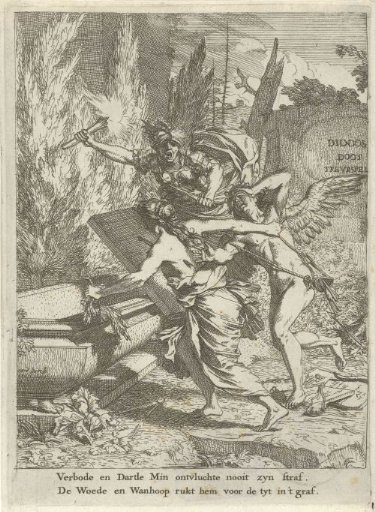 Anger and Despair Drag Cupid Towards the Grave