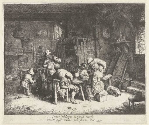 Peasants at a meal in an inn