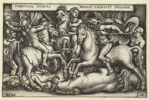 Hercules in combat with the Trojans