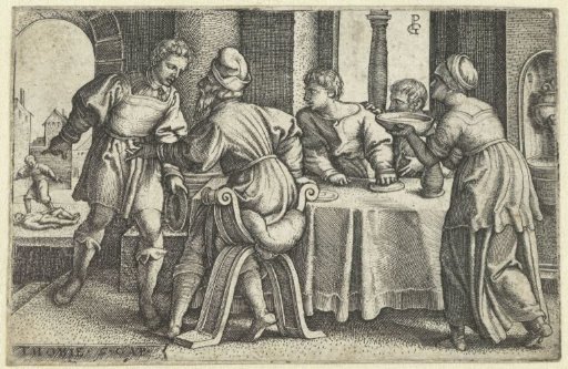 Tobit Leaves the Feast After Tobias Tells Him About a Murdered Man