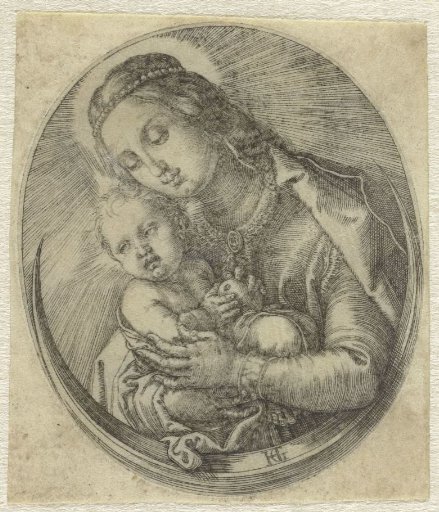 Mary with the Christ Child on a crescent moon
