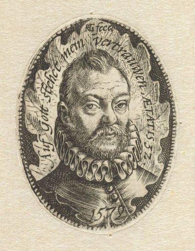 Portrait of a 32-Year-Old Man Against the Background of an Oak Leaf