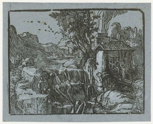 Landscape with a waterfall
