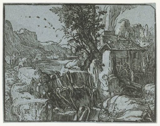 Landscape with a waterfall
