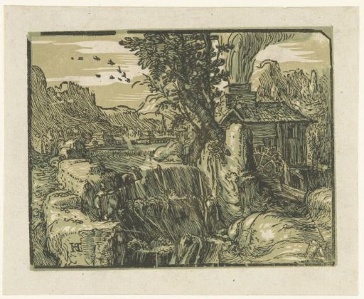 Landscape with a waterfall