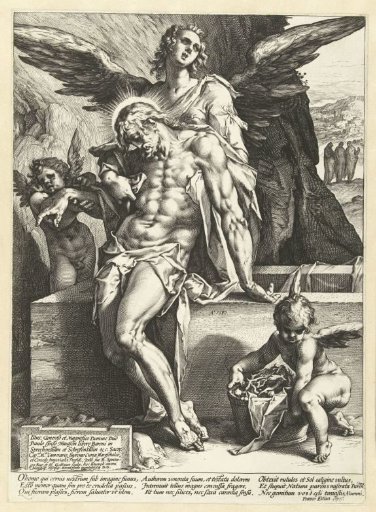 Angels carrying the body of Christ
