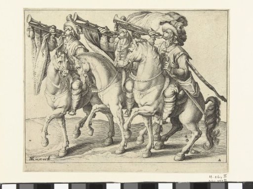 Three Trumpeters on Horseback