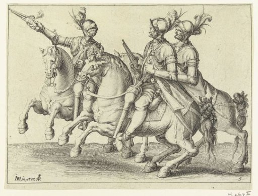 Three Horsemen with Pistols