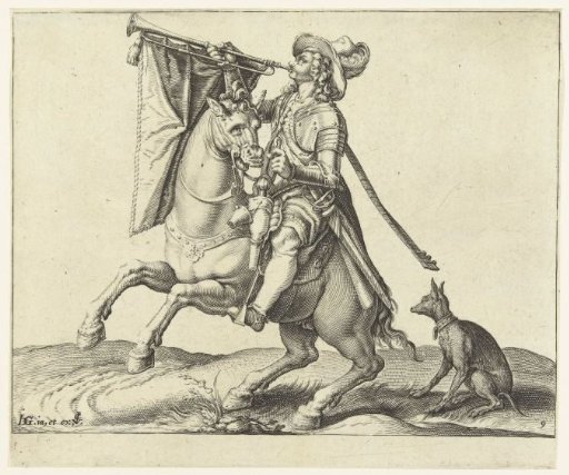 Trumpeter on horseback