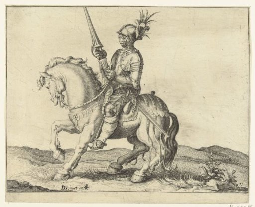 Lancer with closed visor