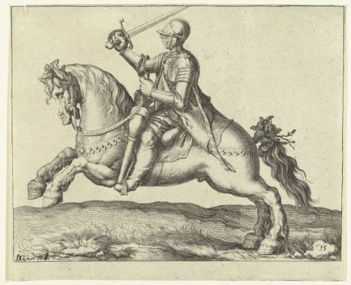 Horseman with raised sword