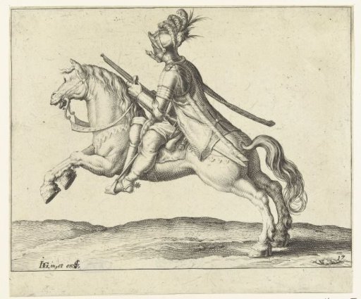 Horseman with harquebus, facing right