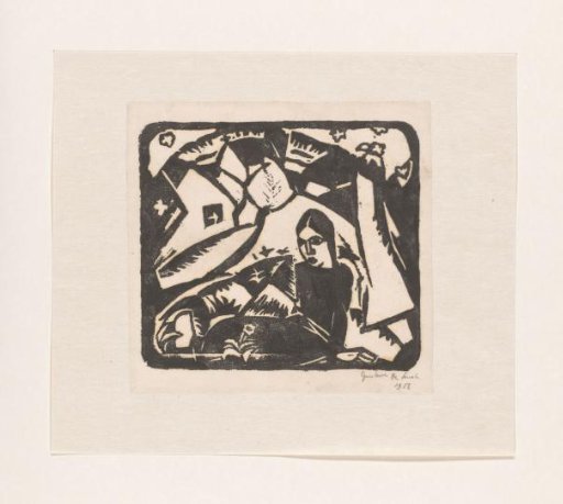 Seated woman in a landscape
