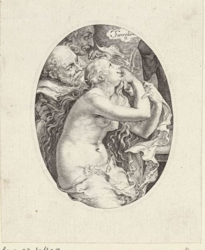 Susanna and the Elders in an oval