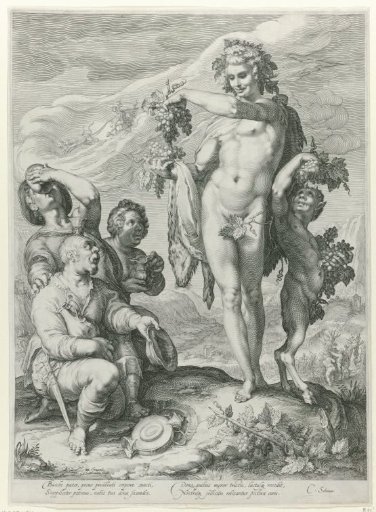 Drinking Men Pay Homage to Bacchus