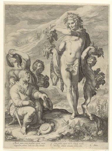 Drinking Men Pay Homage to Bacchus