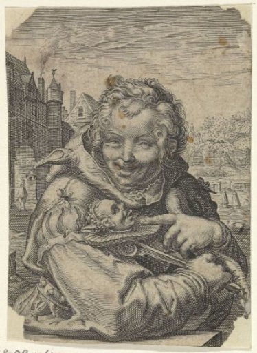 Laughing Jester with a Staff