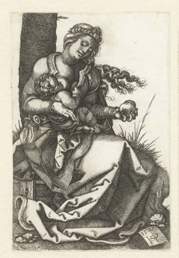 Virgin and Child at the breast with a pear