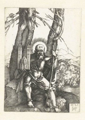 Saint Sebald as a pilgrim with a church model