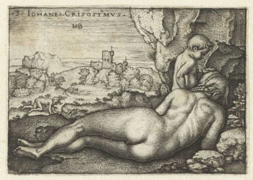 Saint John Chrysostom as a hermit in the desert
