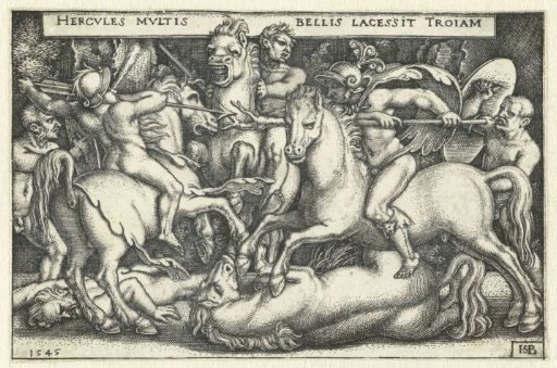 Hercules in combat with the Trojans