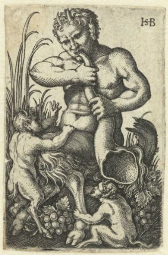 Satyr blowing a horn