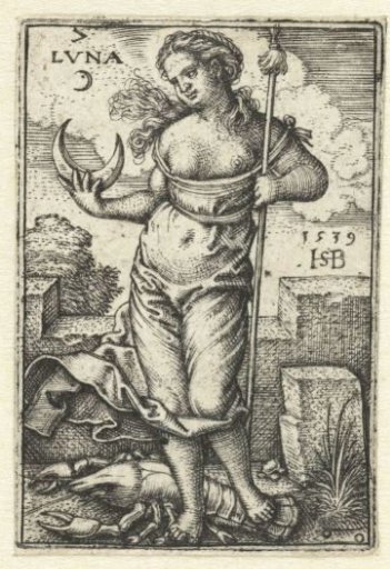 Diana (Luna) with the constellation Cancer