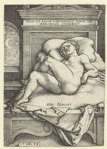 Sleeping naked woman as Night (Nux)