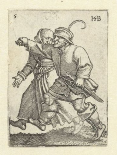 Dancing peasant couple