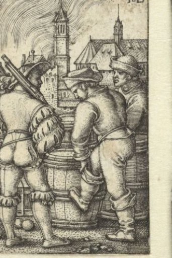 Guards by the gunpowder barrels