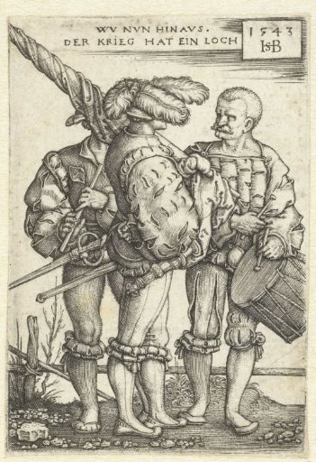 Standard-bearer, drummer and flute player