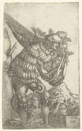 Standard-bearer with a winged snake