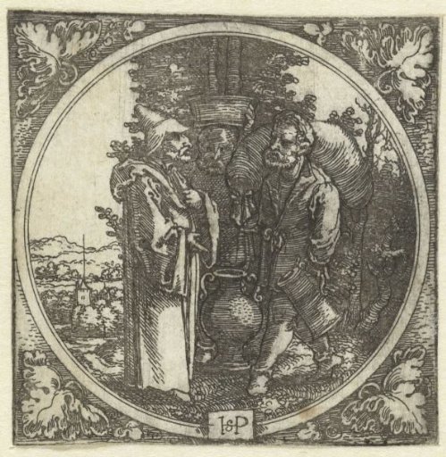 Man and two servants or bearers
