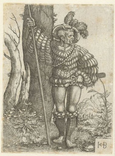 Standing Halberdier by a Tree