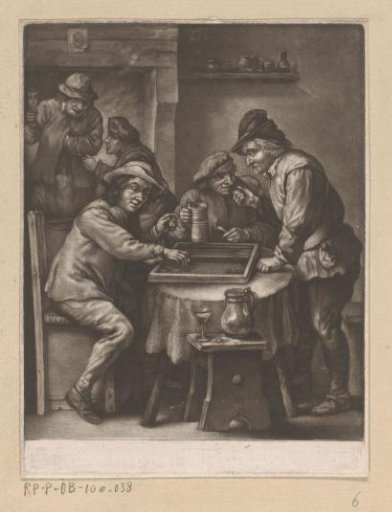 Inn with Drinking and Backgammon-Playing Men