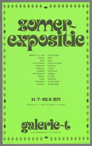 Summer exhibition (...) 14/7 - 22/8 1971. Galerie 't Haarlem.