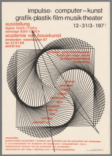 Impulse; computer - art graphic plastic film music theater 12-31/3 - 1931 exhibition (...) academy of architecture (...)