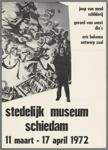 Joop van Meel, painting; Gerard van Soest, slides; Eric Bakema, room design. Stedelijk Museum Schiedam, March 11 to April 17, 1972
